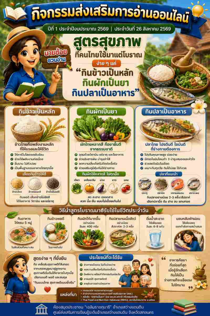 กินข้าวเป็นหลัก กินผักเป็นยา กินปลาเป็นอาหาร