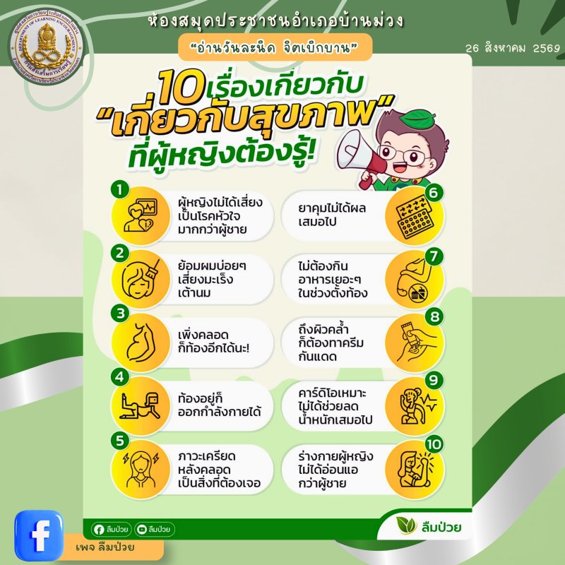 10 เรื่อง “เกี่ยวกับสุขภาพ“ ที่ผู้หญิงต้องรู้!