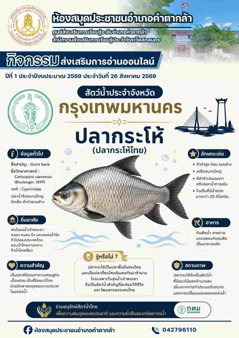 ปลากระโห้ สัตว์น้ำประจำกรุงเทพมหานคร