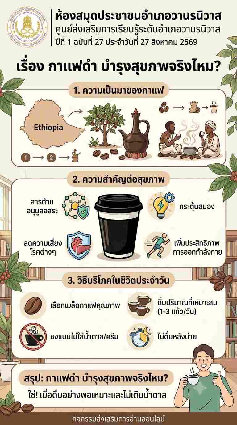 กาแฟดำ  บำรุงสุขภาพจริงไหม