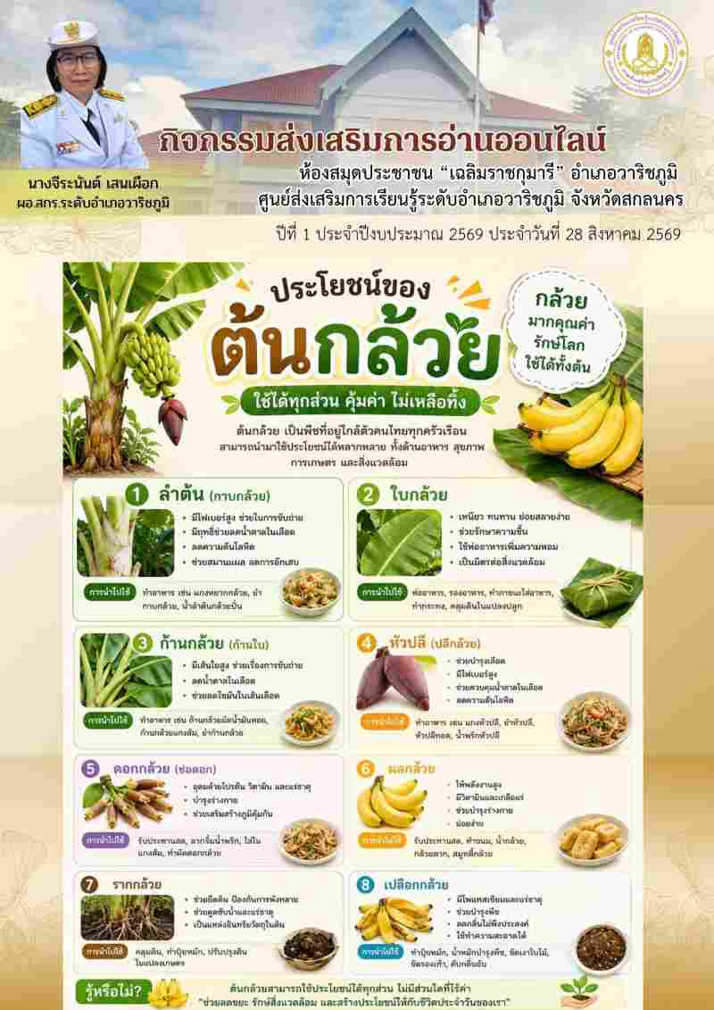 ประโยชน์ ต้นกล้วย ใช้ได้ทุกส่วน คุ้มค่า ไม่เหลือทิ้ง 
