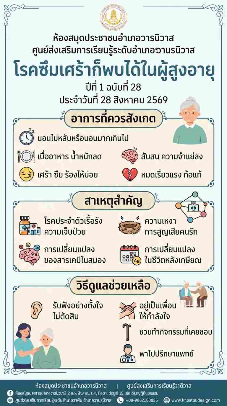 โรคซึมเศร้าก็พบได้ในผู้สูงอายุ