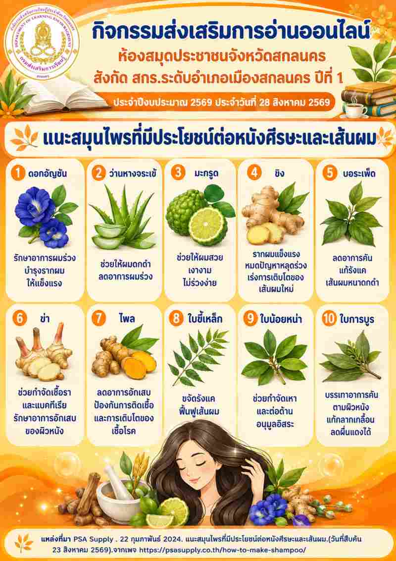  แนะสมุนไพรืั้ทัประโยชน์ต่อหนังศีรษะ