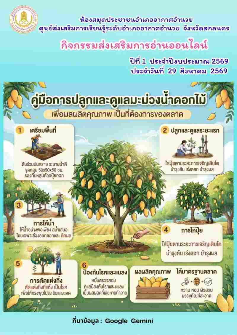 คู่มือการปลูกและการดูแลมะม่วงน้ำดอกไม้