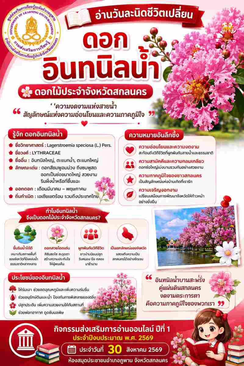 อินทนิลน้ำ ดอกไม้ประจำจังหวัดสกลนคร