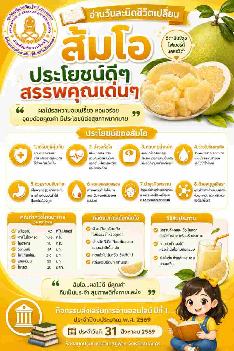 ส้มโอ  ประโยชน์ดีๆ สรรพคุณเด่นๆ