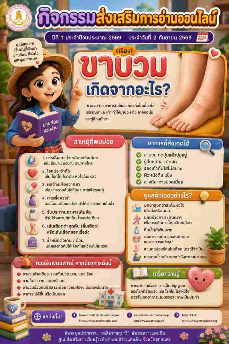 ขาบวมเกิดจากอะไร?