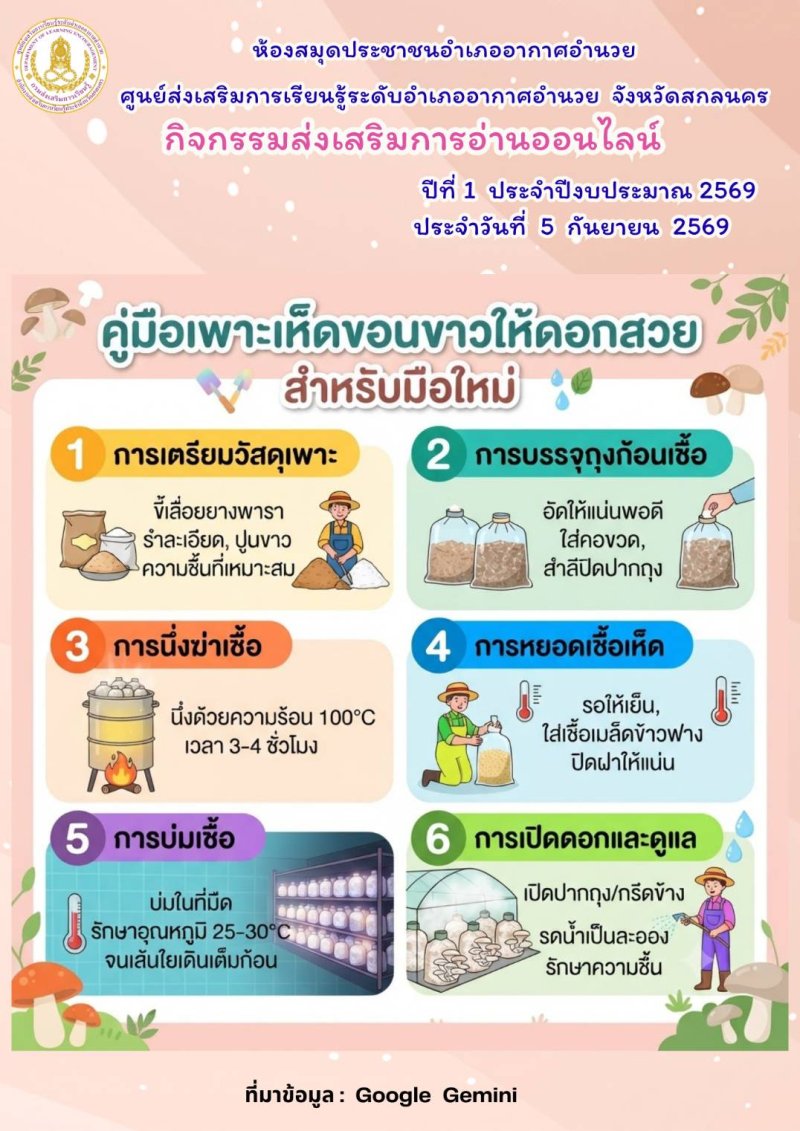 คู่มือการเพาะเห็ดขอนขาวให้ดอกสวย สำหรับมือใหม่