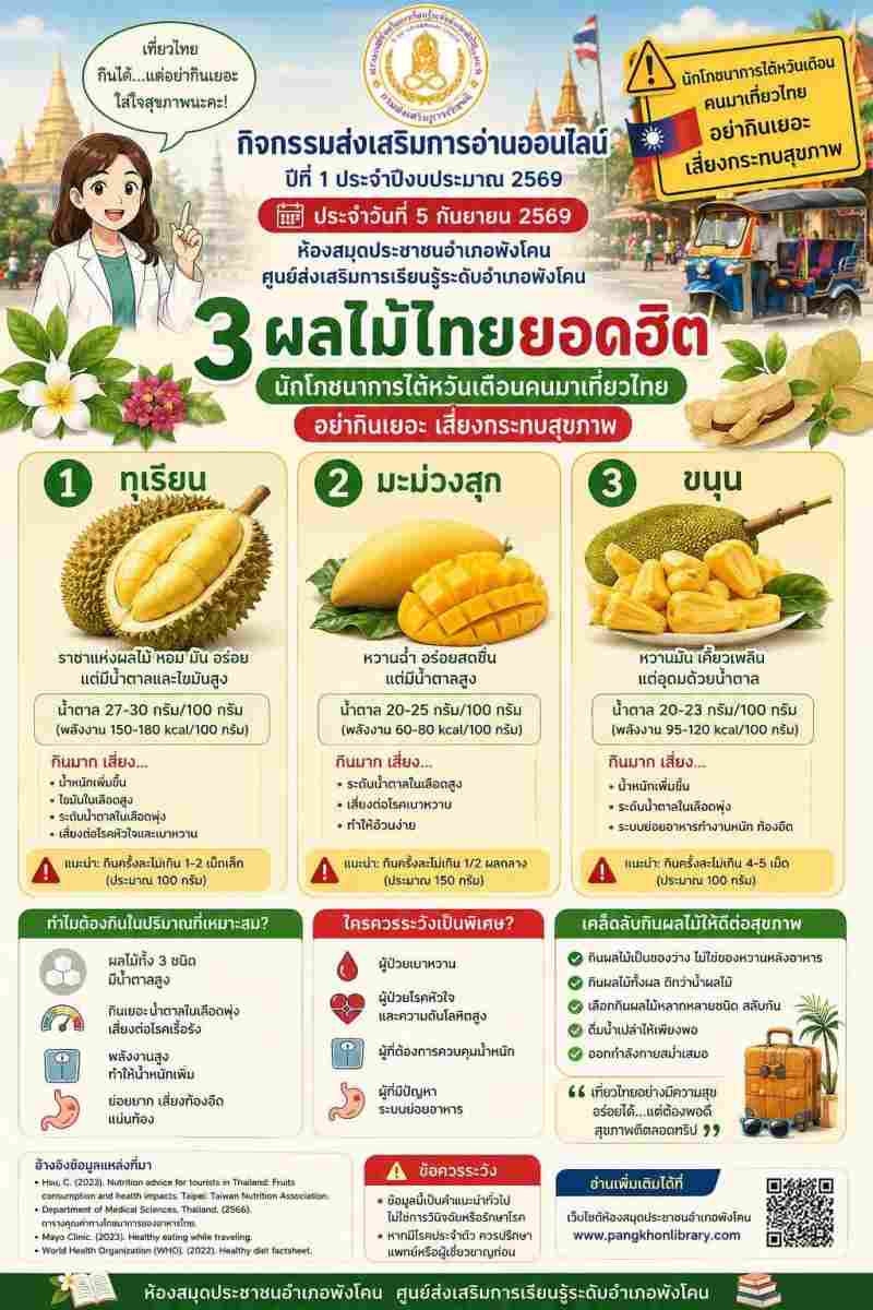 3 ผลไม้ไทยยอดฮิต อย่ากินเยอะ เสี่ยงกระทบสุขภาพ