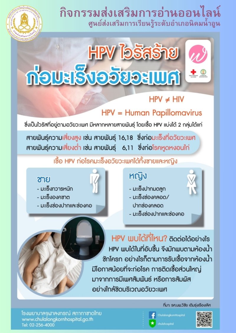  Hpv ไวรัสร้ายก่อมะเร็งอวัยวะเพศ