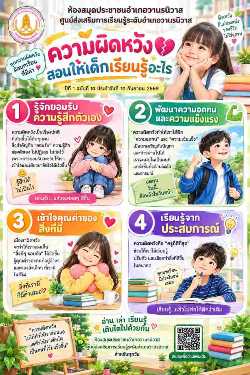 ความผิดหวัง  สอนให้เด็กเรียนรู้อะไรบ้าง