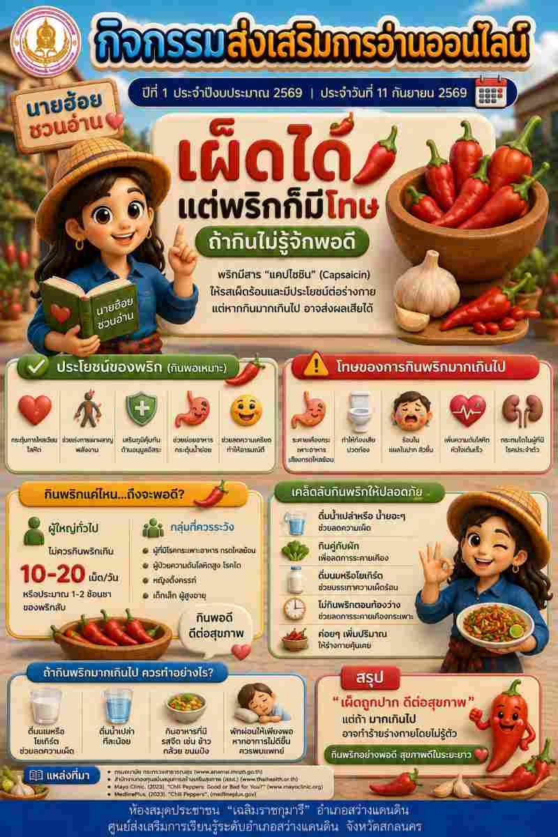 เผ็ดได้แต่พริกก็มีโทษ
