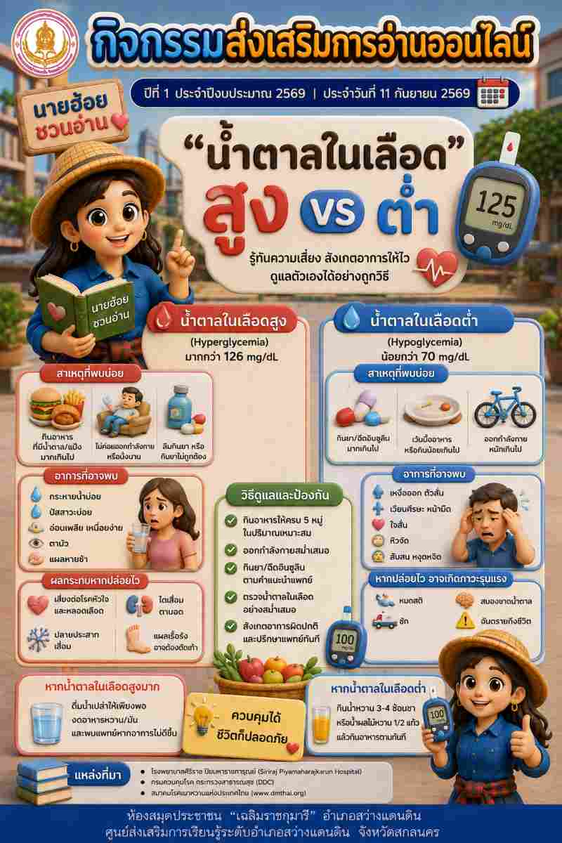  น้ำตาลในเลือด สูง vs ต่ำ