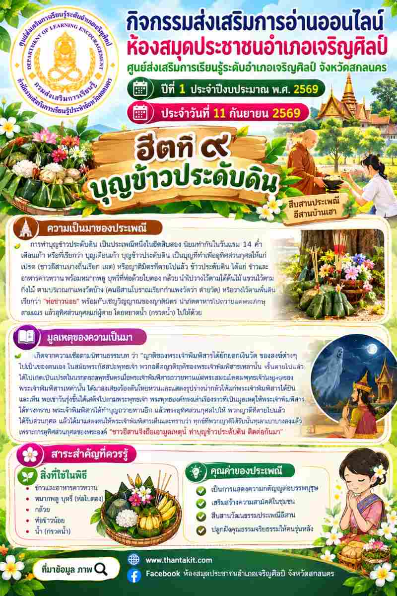 🌾 ฮีตที่ ๙ สืบสานประเพณีอีสานบ้านเฮา! ทำความรู้จัก "บุญข้าวประดับดิน" 🕯️✨