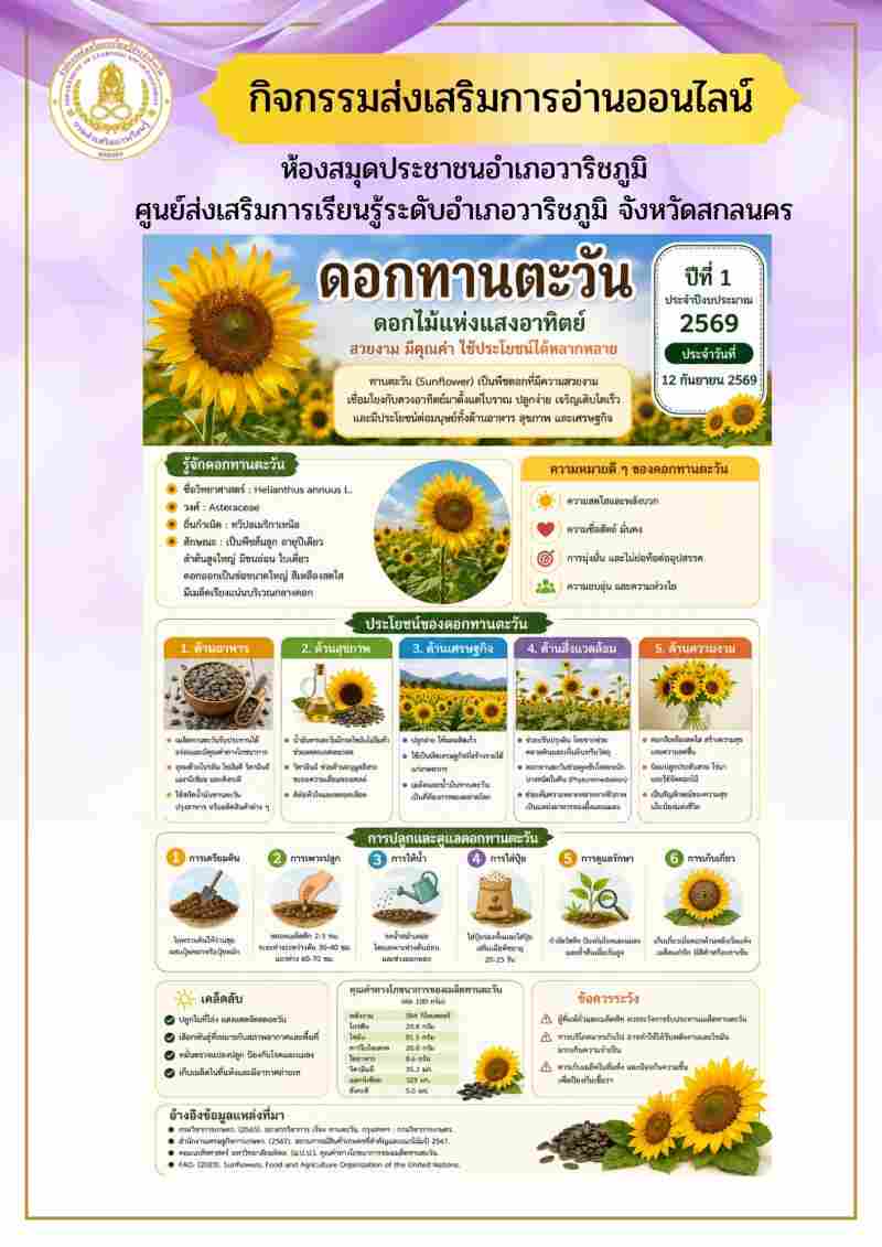 ดอกทานตะวัน ดอกไม้แห่งแสงอาทิตย์