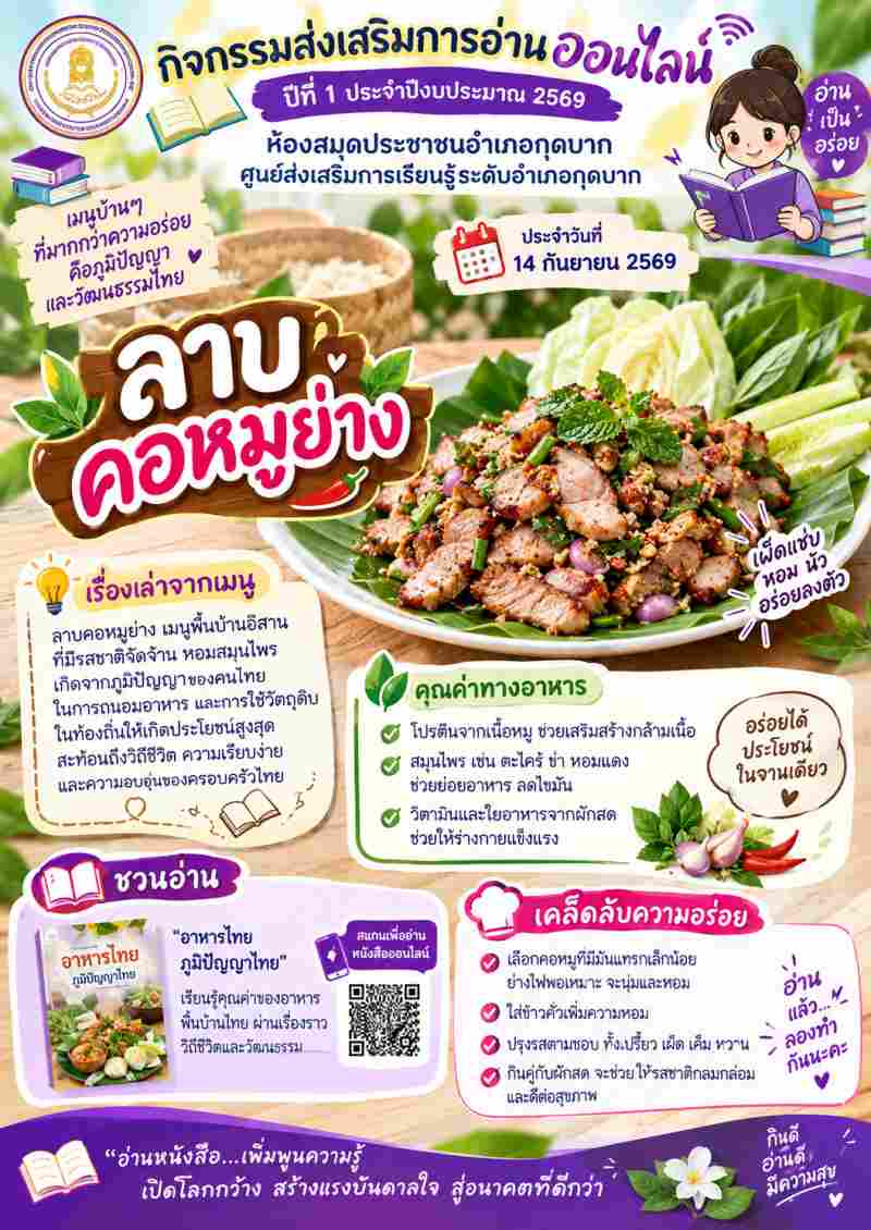 ลาบคอหมูย่าง