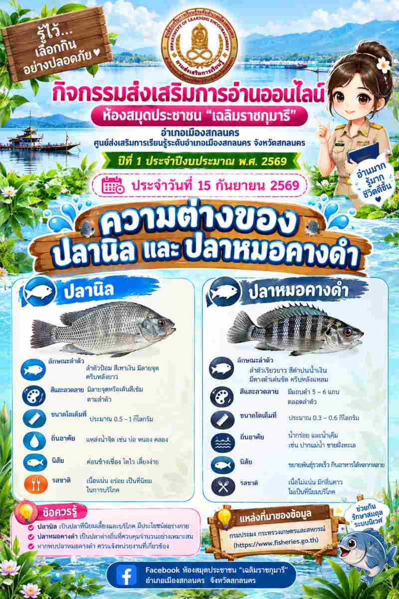 ความต่างของปลานิล และปลาหมอคางดำ