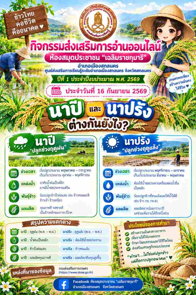 นาปี นาปรัง ต่างกันยังไง