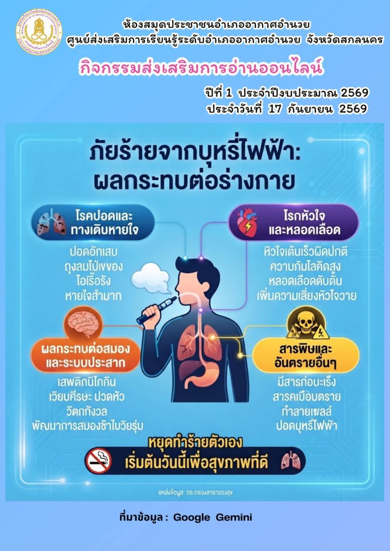 ภัยร้ายจากบุหรี่ไฟฟ้า:ผลกระทบต่อร่างกาย