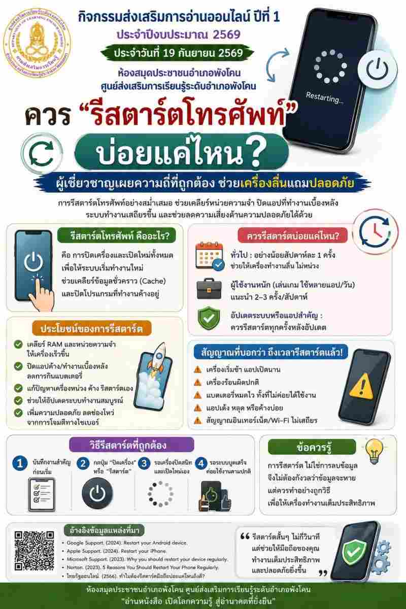 ควรรีสตาร์ต "โทรศัพท์" บ่อยแค่ไหน?