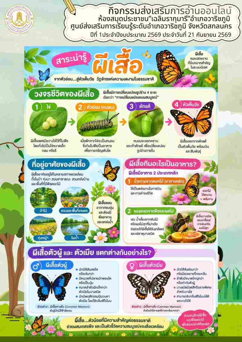 สาระน่ารู้ ผีเสื้อจากตัวอ่อน..สู่ตัวเต็มวัย วัฏจักรแห่งความงดงามในธรรมชาติ