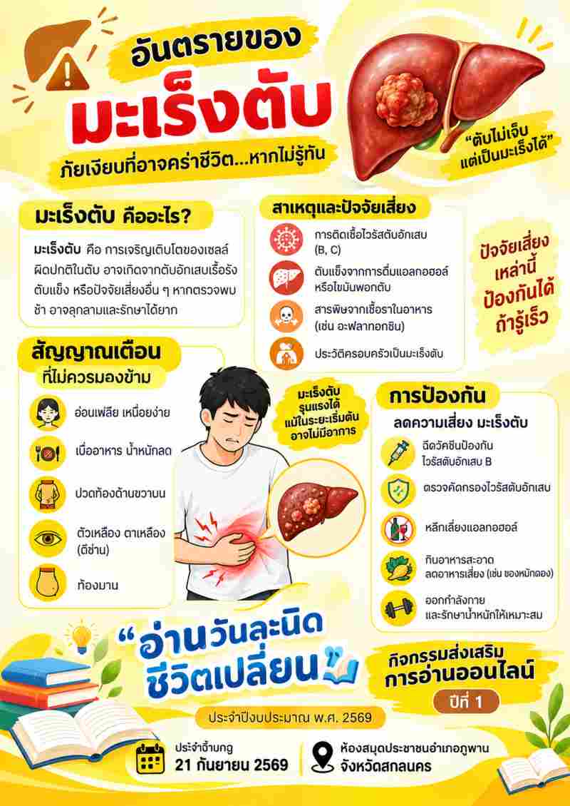 อันตรายของมะเร็งตับ ภัยเงียบที่อาจคร่าชีวิต...หากไม่รู้ทัน