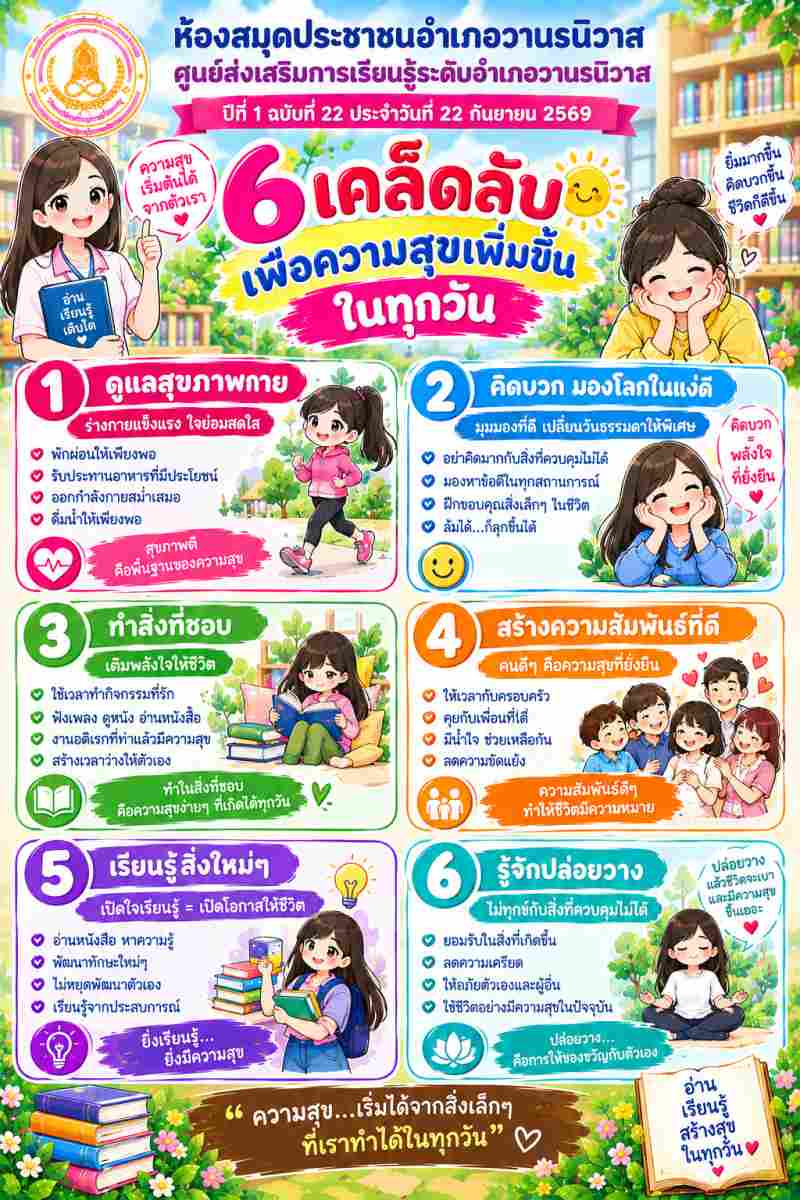 6 เคล็ดลับเพื่อเพิ่มความสุขในทุกวัน