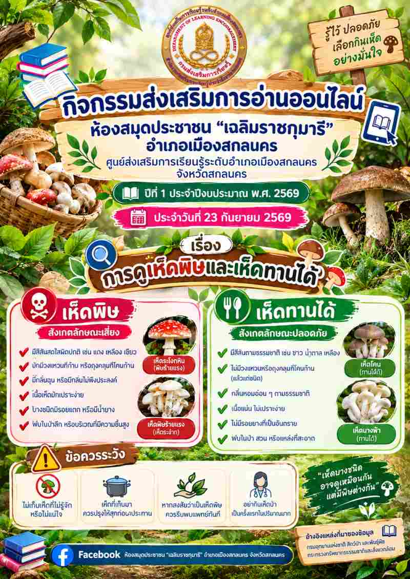 การดูเห็ดพิษและเห็ดทานได้