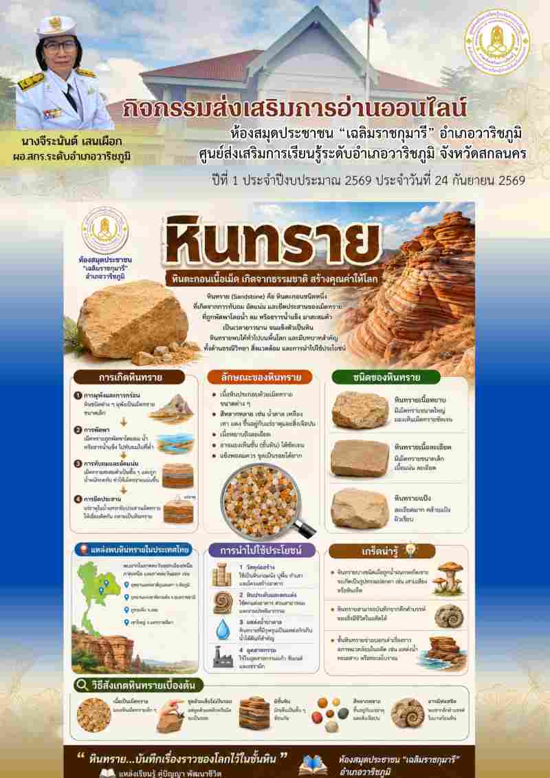 หินทราย หินตะกอนเนื้อเม็ด เกิดจากธรรมชาติสร้างคุณค่าให้โลก 