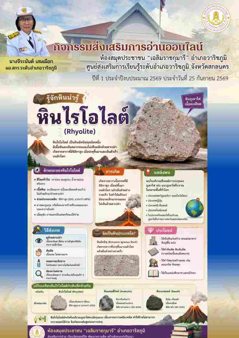 รู้จักเห็นน่ารู้ หินไรโอไลต์ 