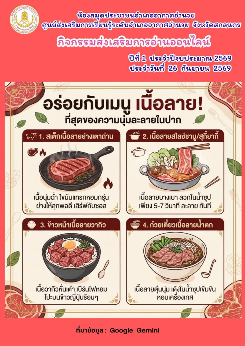 อร่อยกับเมนูเนื้อลายที่สุดของความนุ่มละลายในปาก