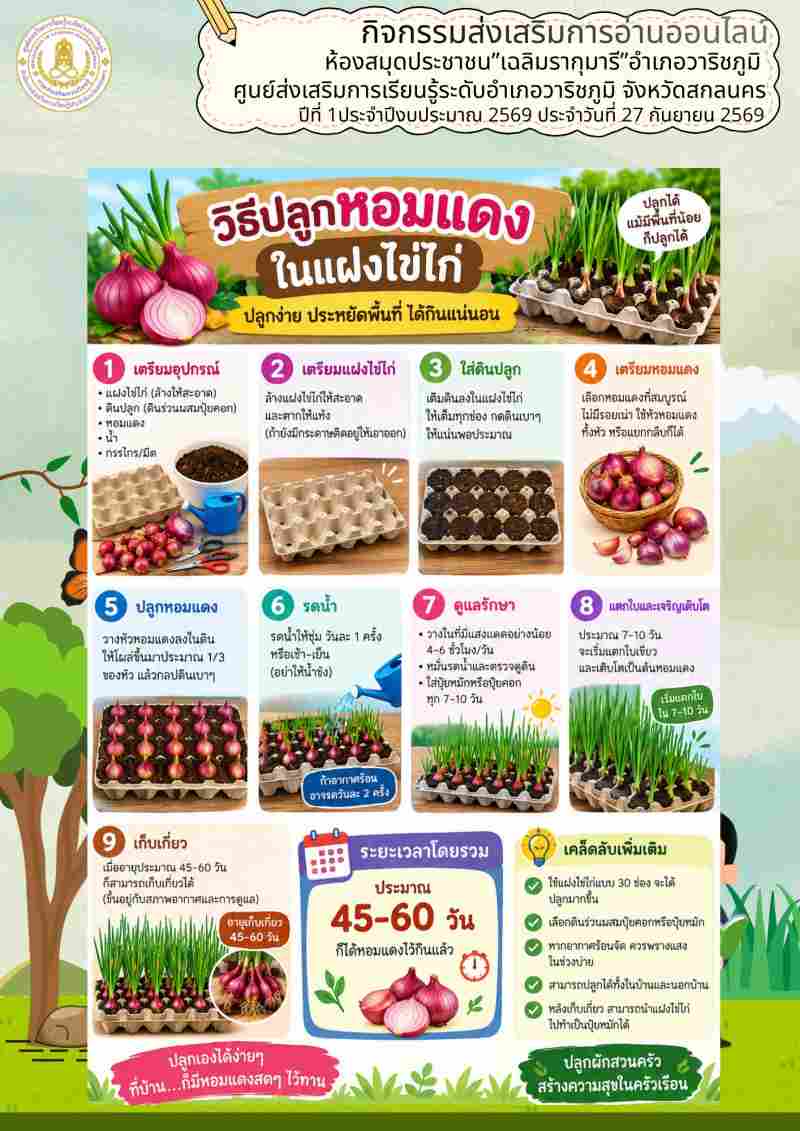 วิธีปลูกหอมแดงในแฝงไข่ไก่