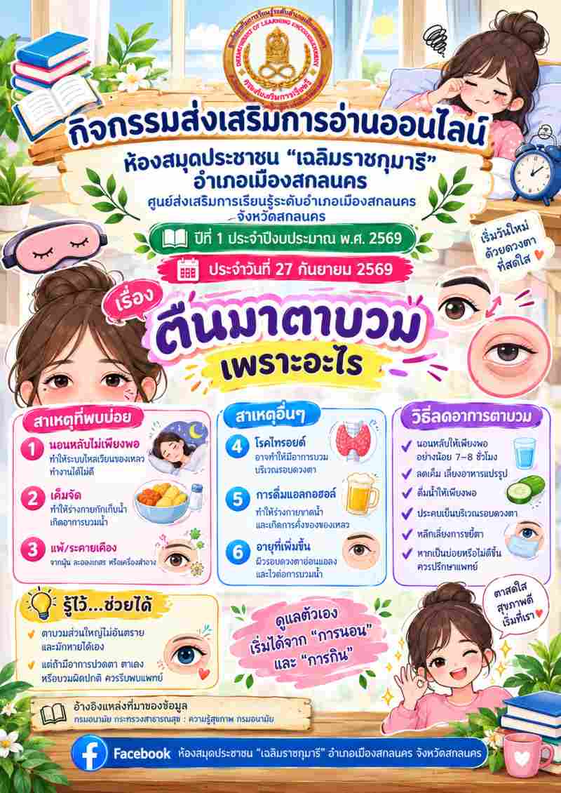 ตื่นมาตาบวม เพราะอะไร