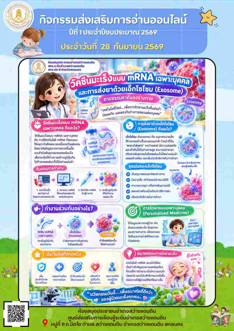 วัคซีนมะเร็งแบบ mRNA เฉพาะบุคคลและการส่งยาด้วยเอ็กโซโซม(Exosome)