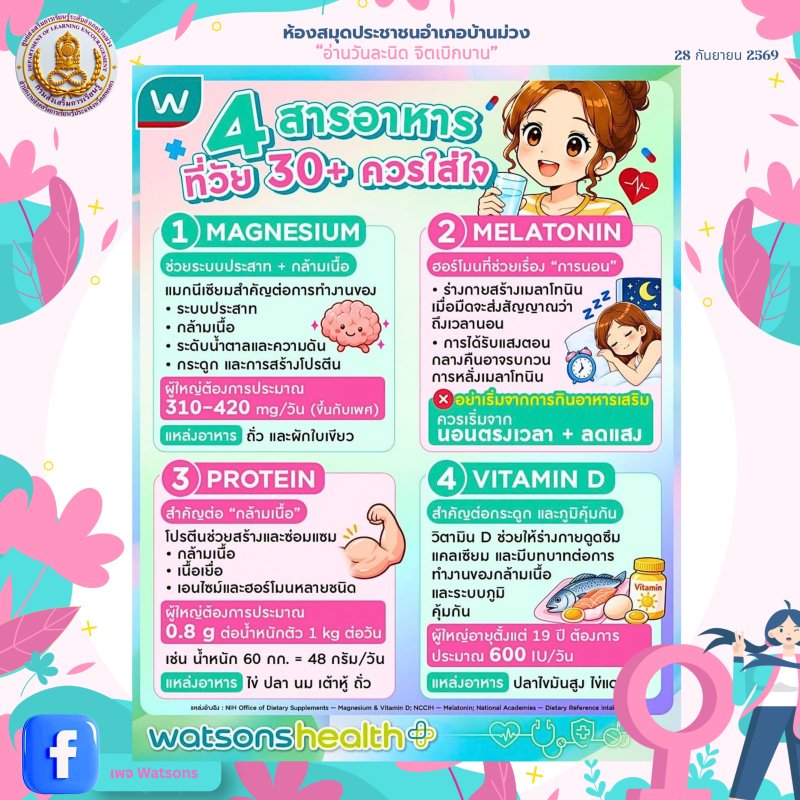 4 สารอาหารที่วัย 30+ ควรใส่ใจ