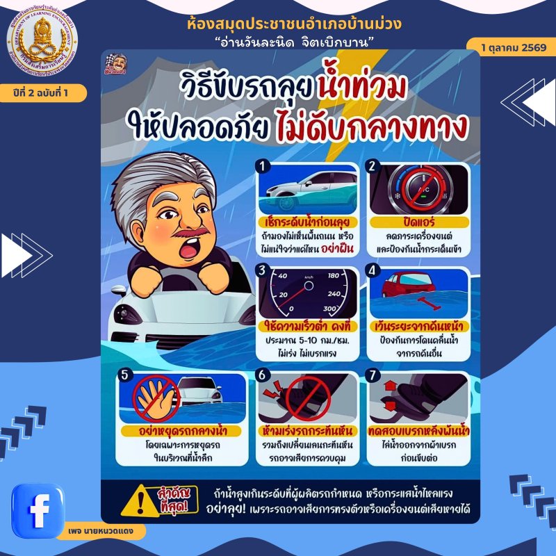 วิธีขับรถลุยน้ำท่วมให้ปลอดภัย ไม่ดับกลางทาง