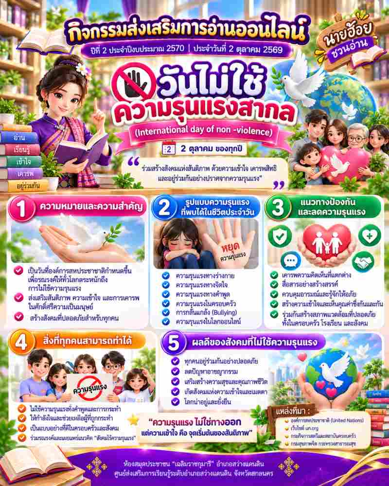 วันไม่ใช้ความรุนแรงสากล (International day of non -violecce)