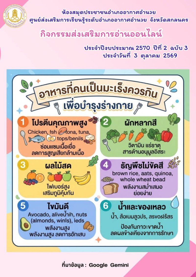อาหารที่คนเป็นมะเร็งควรกิน