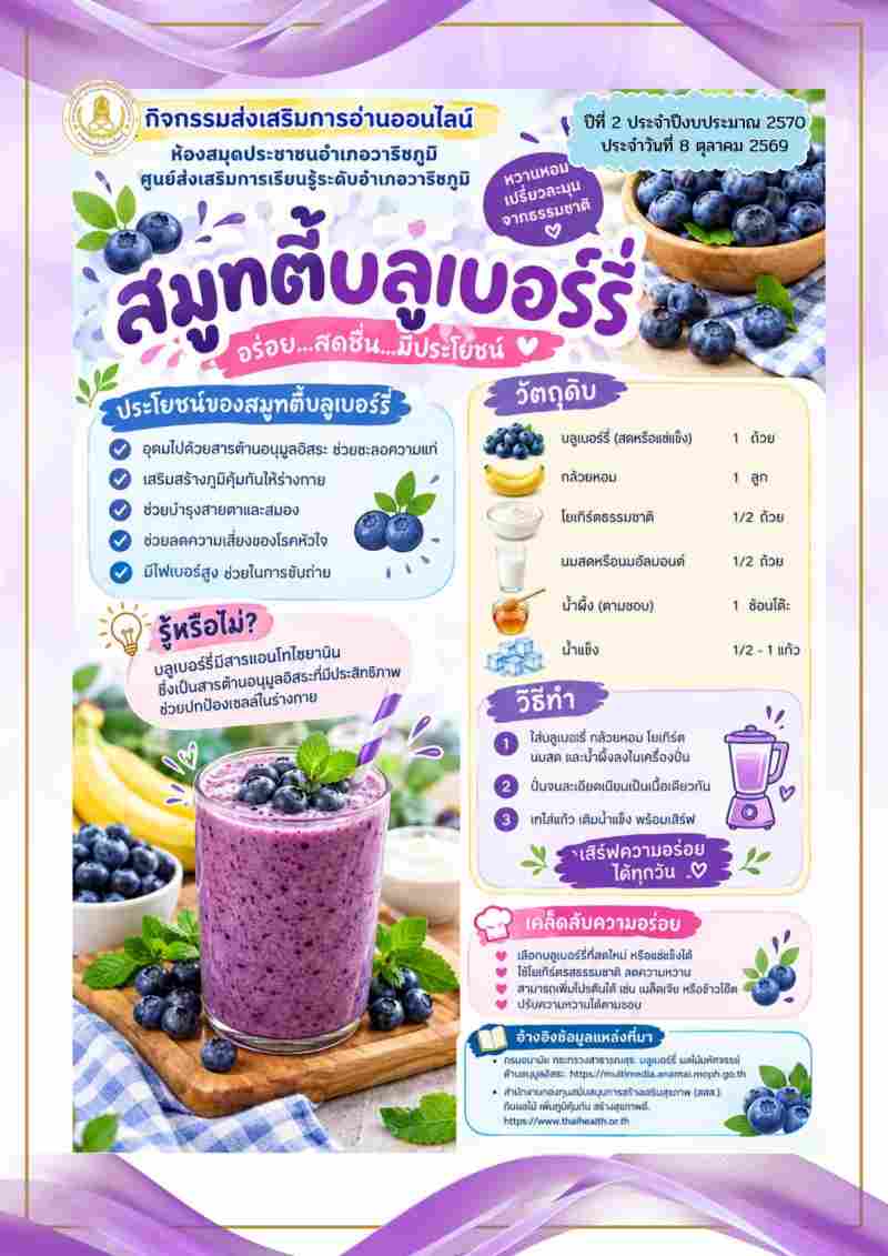 สมูทตี้บลูเบอร์รี่ปั่น