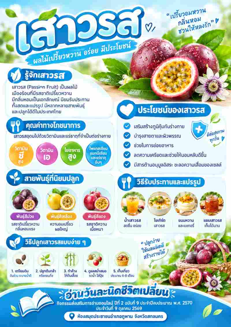 เสาวรส  ผลไม้เปรี้ยวหวาน อร่อย มีประโยชน์