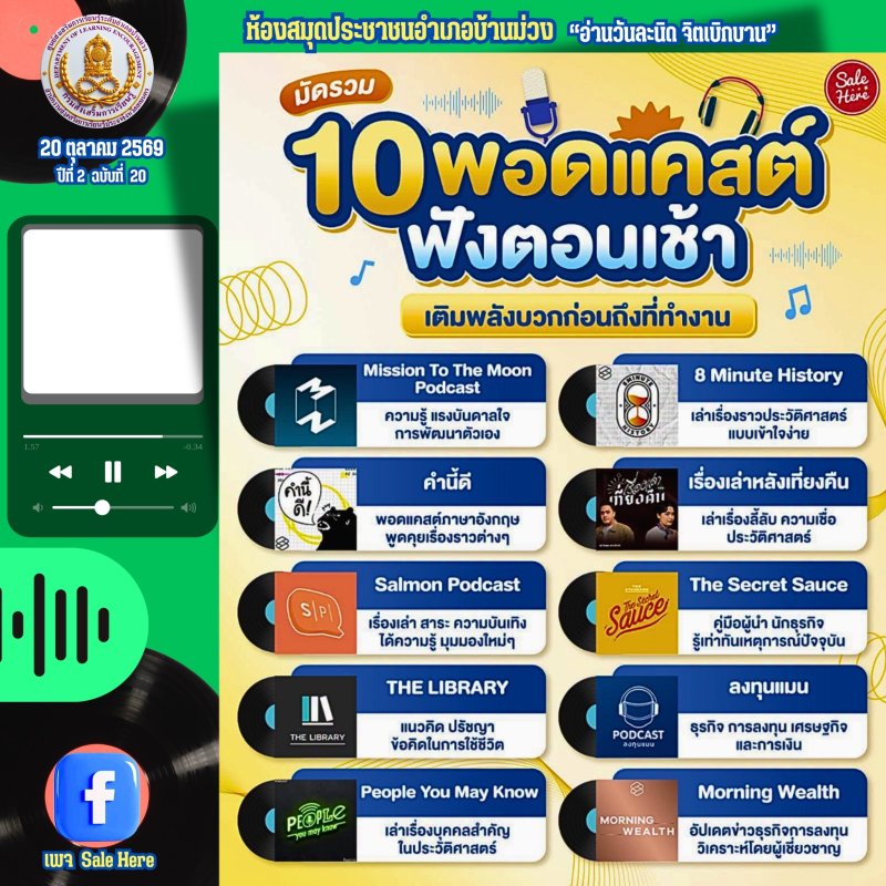 10 พอดแคสต์ ฟังตอนเช้า เติมพลังบวกก่อนถึงที่ทำงาน