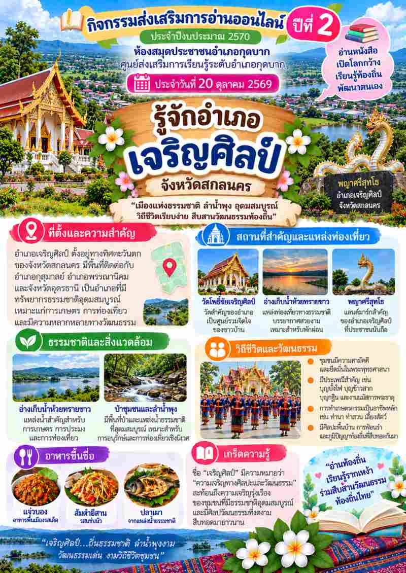 เรื่องรู้จักอำเภอเจริญศิลป์ จังหวัดสกลนคร