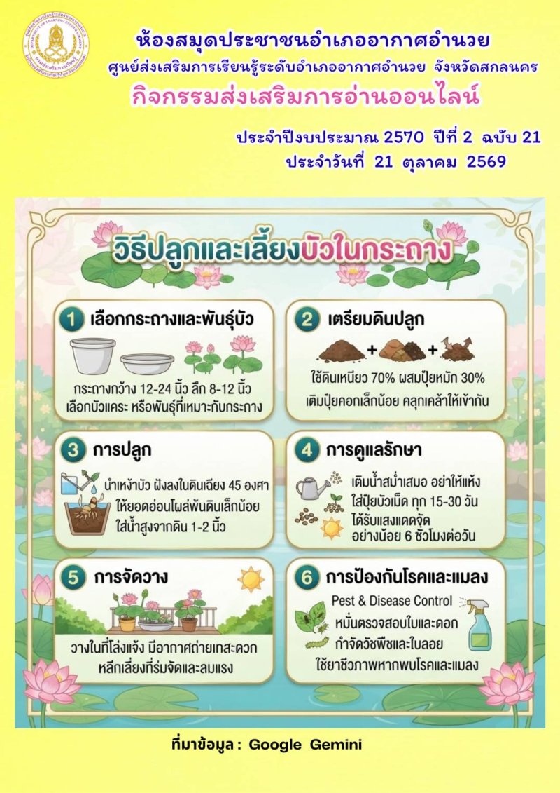 วิธีปลูกและเลี้ยงบัวในกระถาง